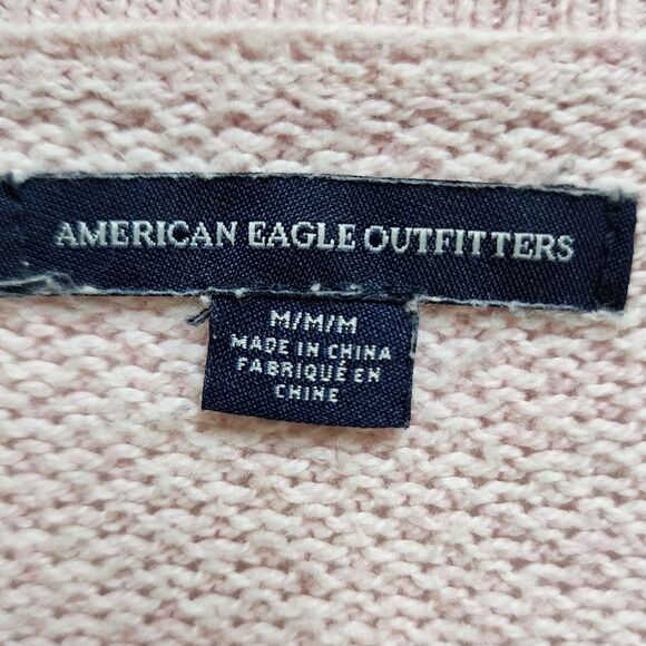 American Eagle Sweater Womens M Pink Ombre Wool Blend Soft Long Sleeve Pullover - Picture 8 of 10
